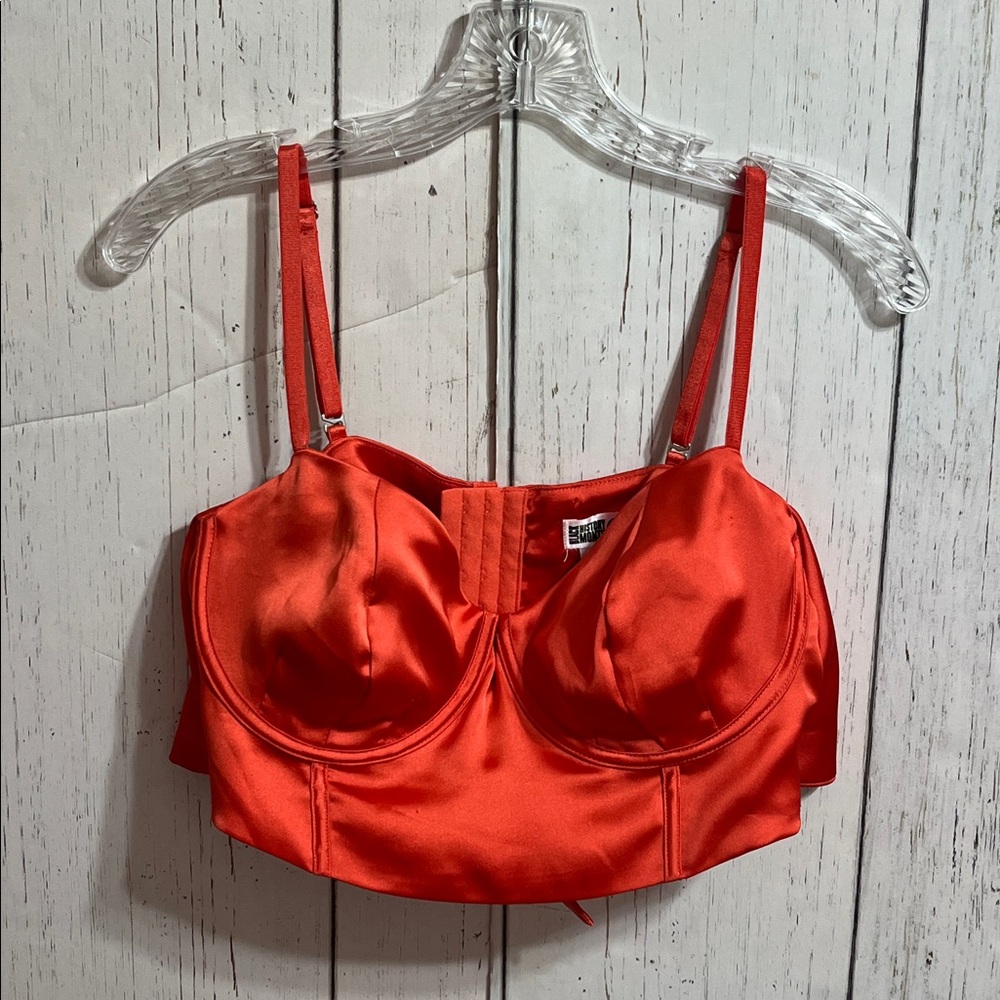 Black History Month Target Bold Red Orange Satiny Bustier Bra Top